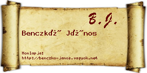 Benczkó János névjegykártya